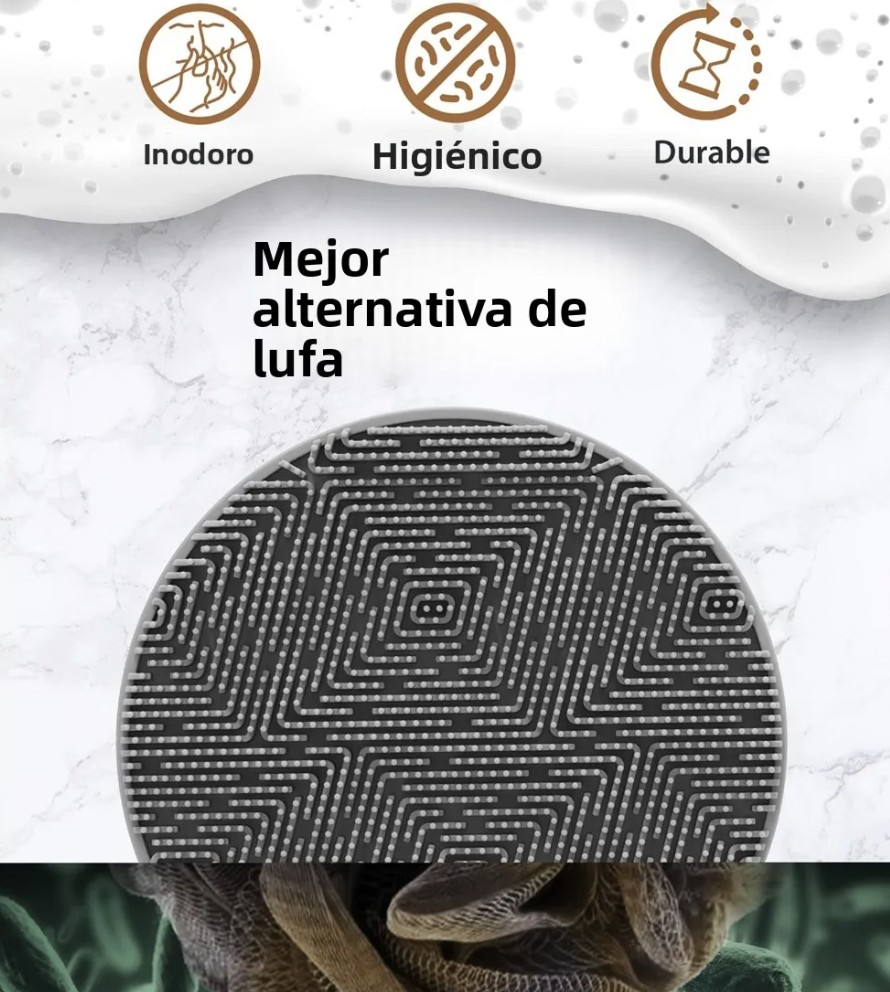Exfoliador Corporal Silicona, Cerdas Duras Y Espuma Profunda GRIS OSCURO image number null