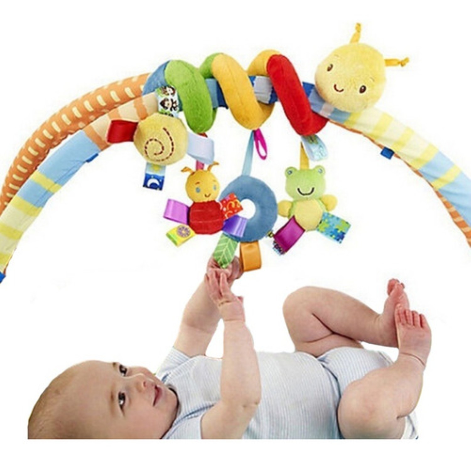 Peluche Sonaja Juguete Espiral Para Bebe Carriola, Cuna multicolor image number null