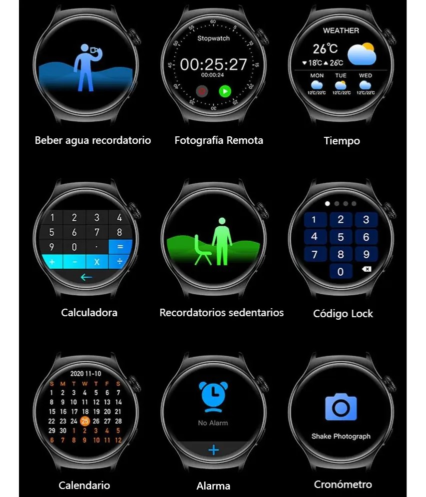 Reloj Inteligente Hombre Mujer Smartwatch Llamadas Watch4 image number null