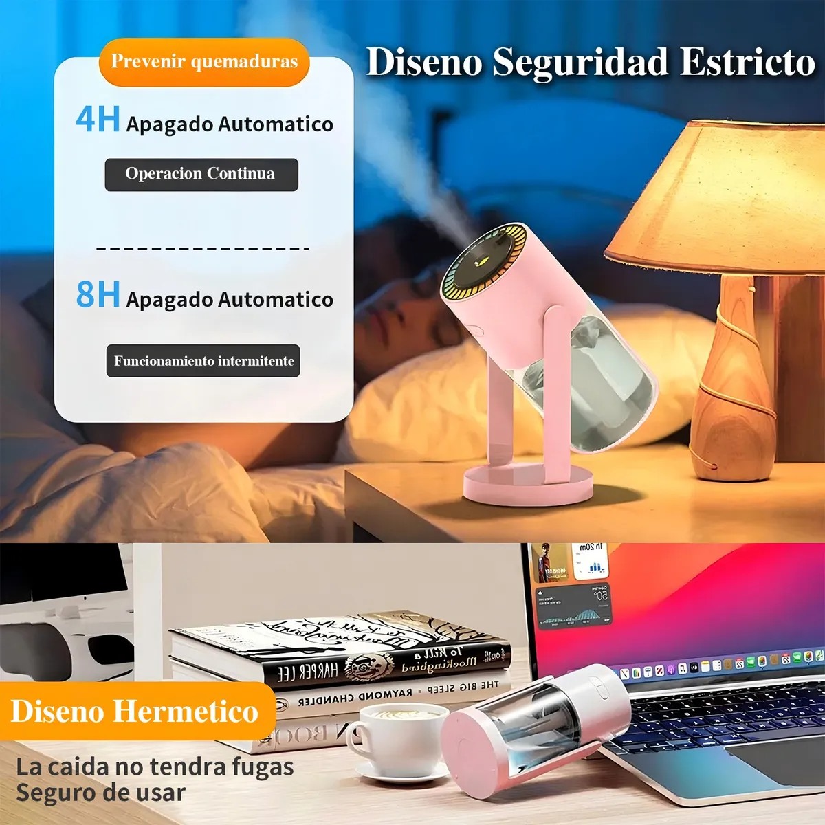 Humidificador Difusor Aceites Esenciales Difusores Aroma Rosa image number null