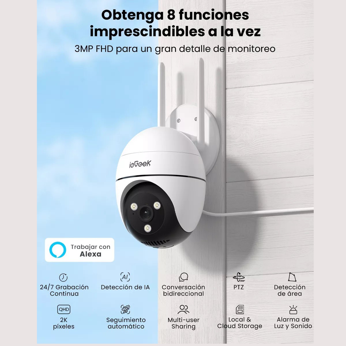 Camaras De Seguridad Inalambricas Wifi Hd 2k Exterior. image number null