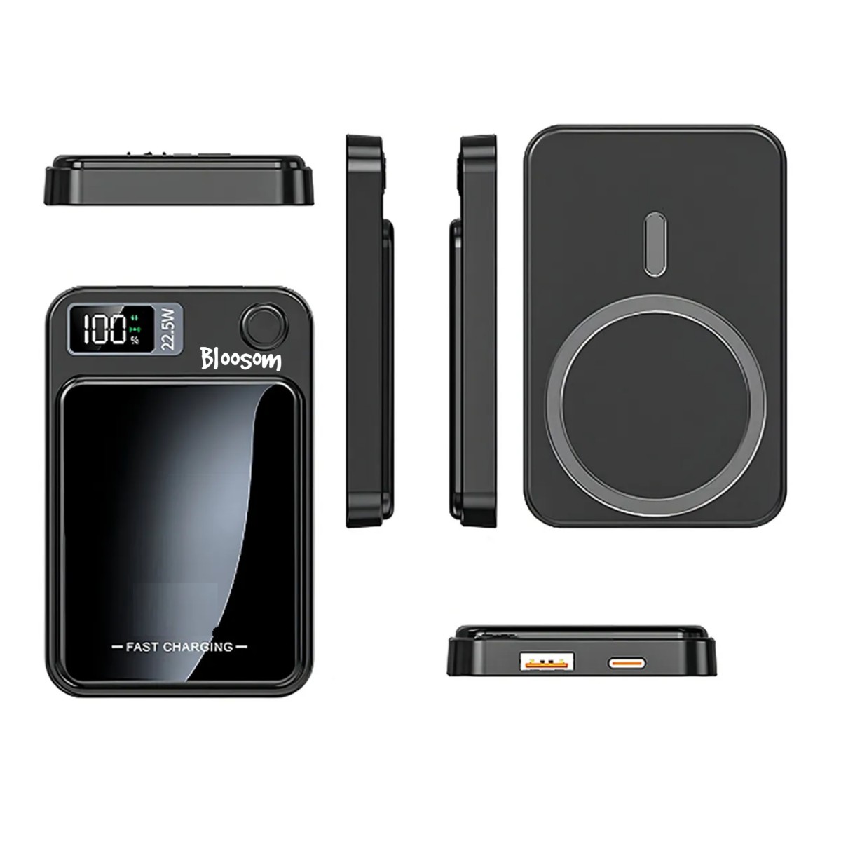 Power Bank Inal&aacute;mbrico Magn&eacute;tico 10000mah 5.0a 22.5w Usb-c Negro image number null