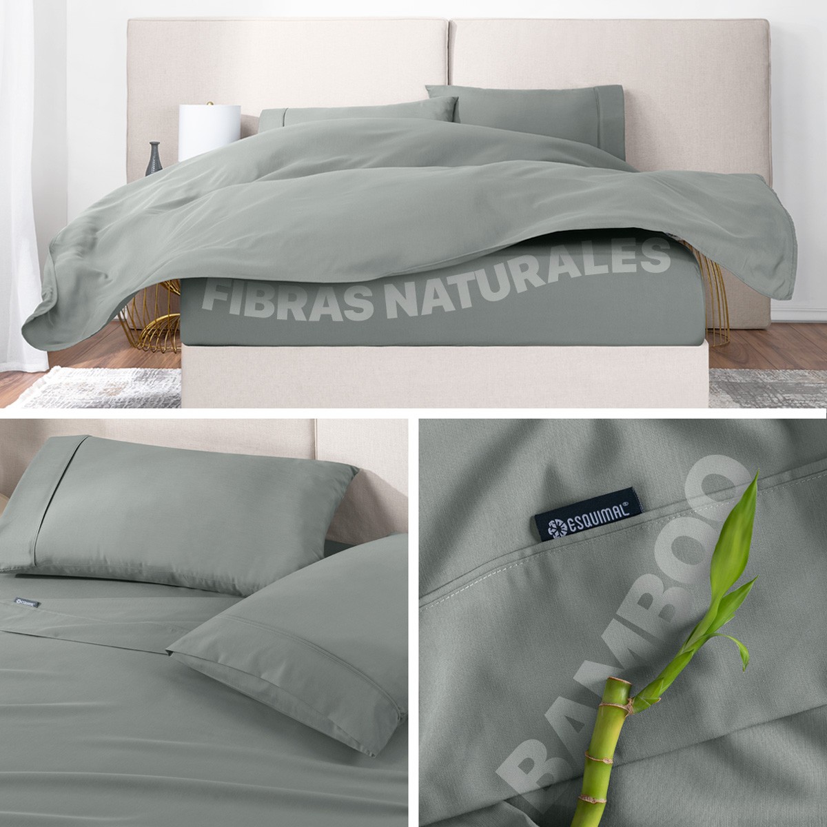 S&aacute;banas King Size De Bamb&uacute; / Bamboo Ultra Suaves Y Frescas Gris ESQUIMAL. image number null