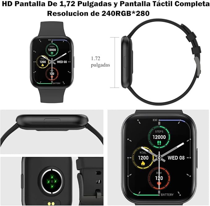 Smartwatch Reloj Inteligente,Salandens 1.72" Hombre Mujer Pulsera Inteligente, Pantalla T&aacute;ctil Completa Impermeable IP68 image number null