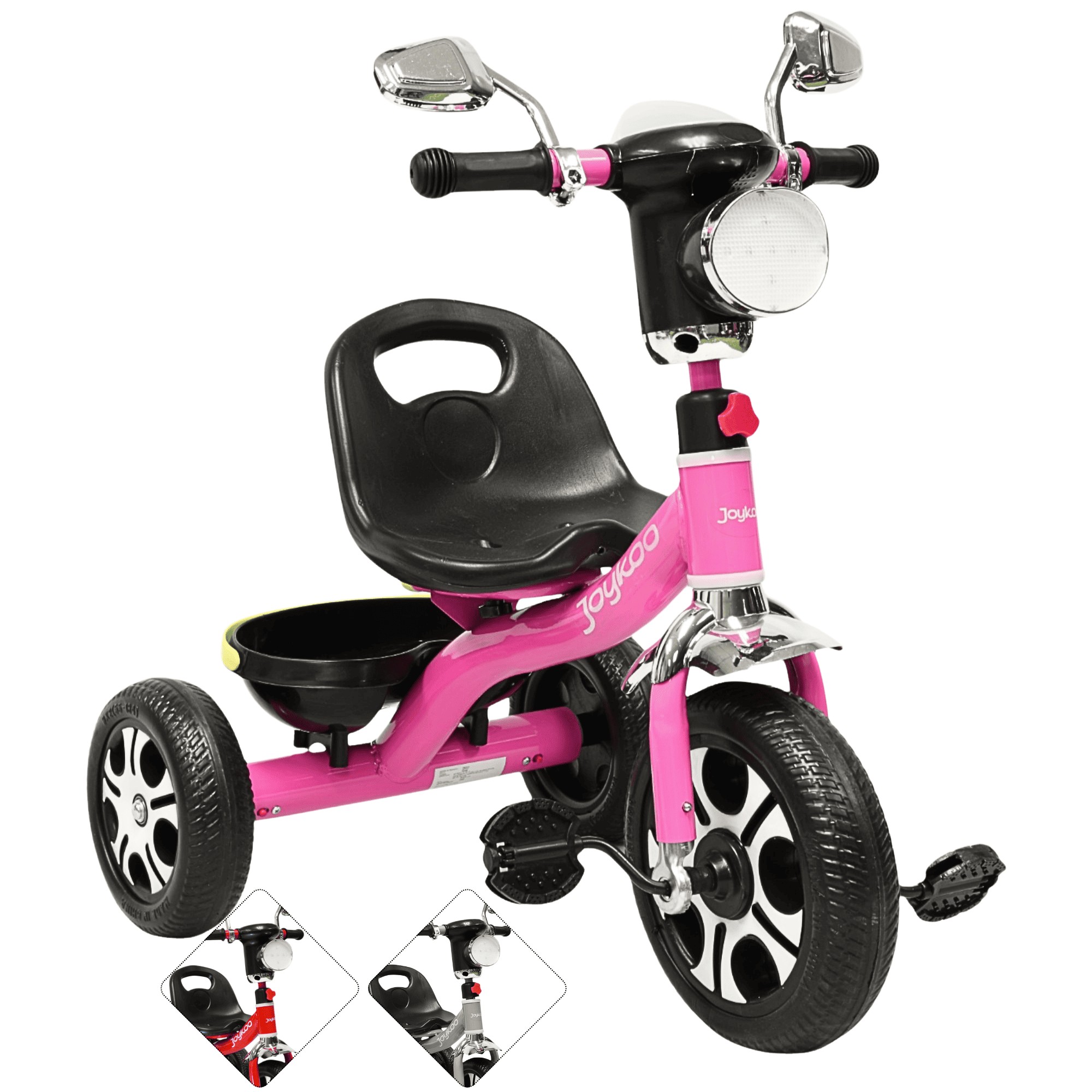 Triciclo para Ni&ntilde;os Faro con Luz y Sonido Espejos Ruedas de Eva Apto a partir de 2 A&ntilde;os - Rosa image number null