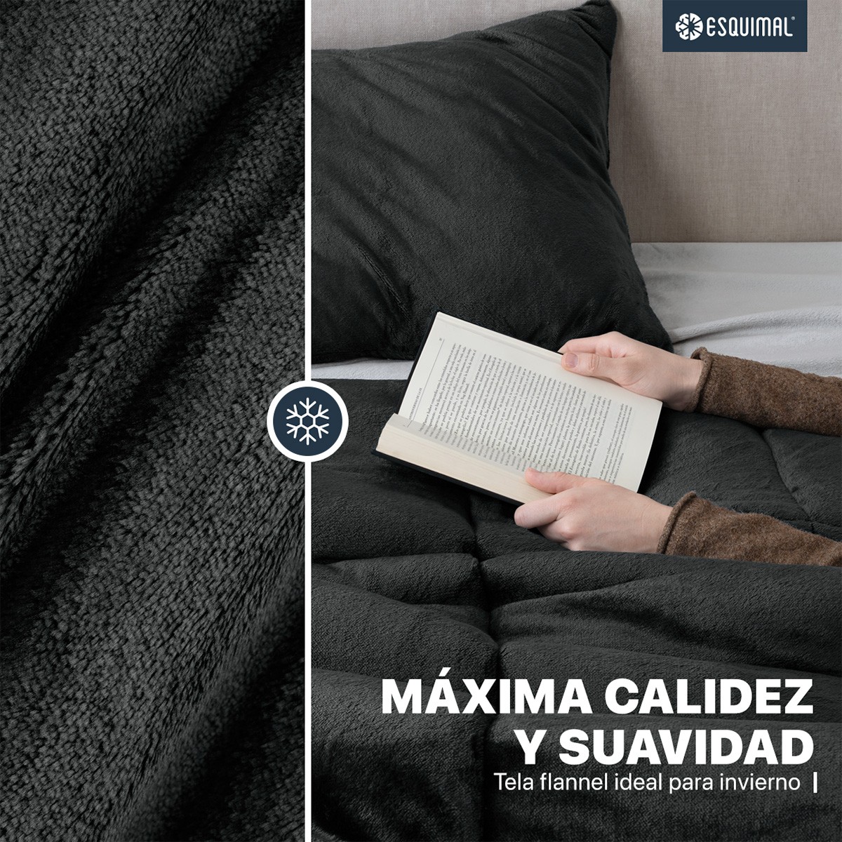 Edred&oacute;n Invernal Cobertor King Size + Fundas Negro ESQUIMAL image number null