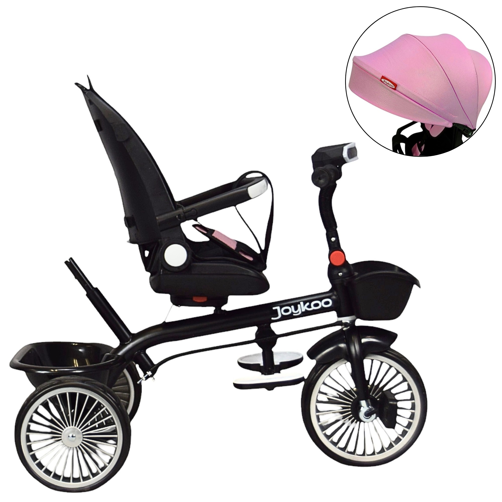 Triciclo para Ni&ntilde;os Asiento Giratorio Reclinable con Luz y Sonido - Rosa image number null