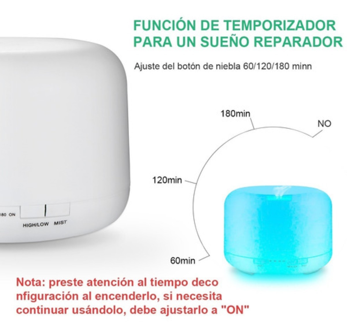 Difusor De Aceite Esenciales Aromaterapia 500ml Blanco image number null