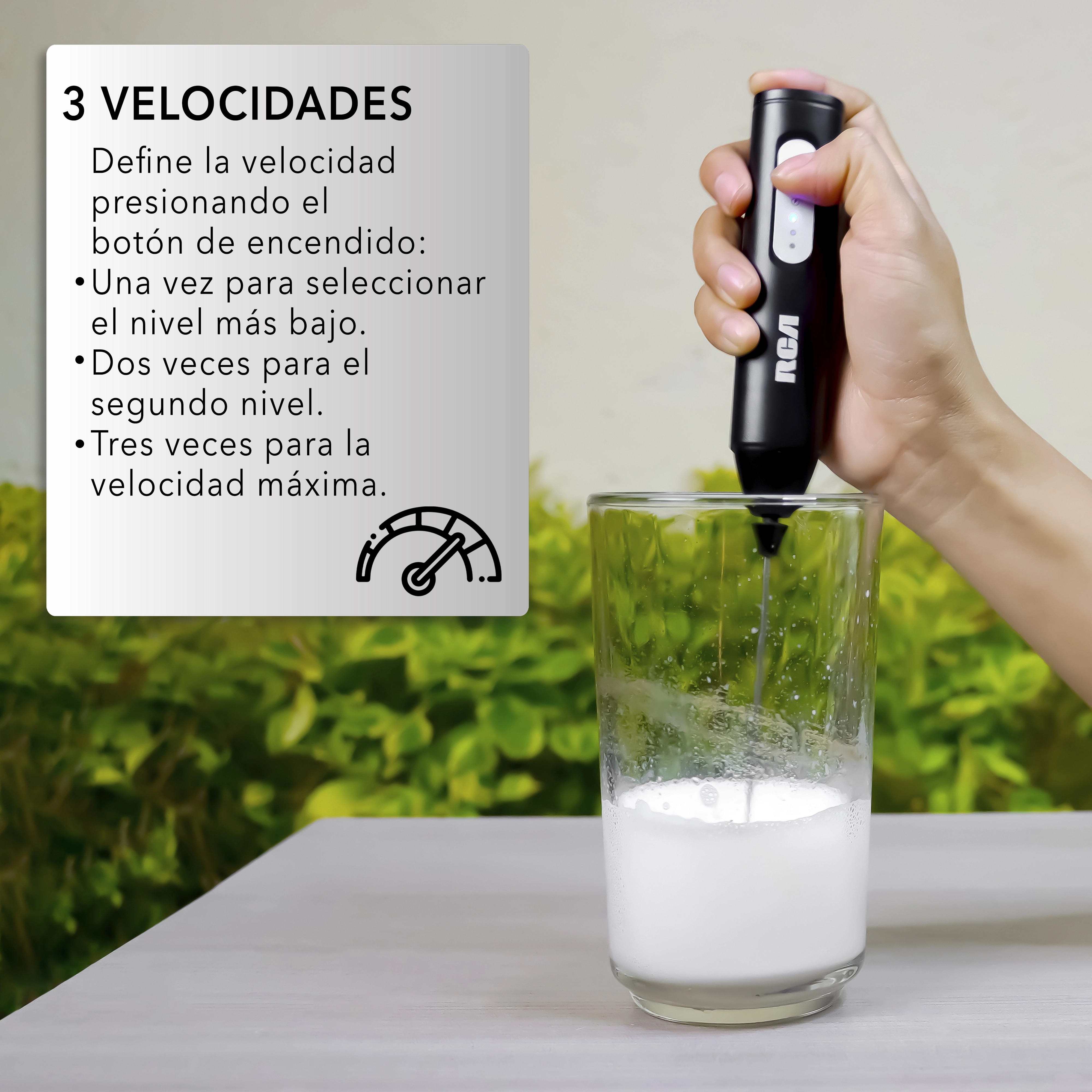 RCA Espumador de Leche El&eacute;ctrico Recargable RC-60 Port&aacute;til de Acero Inoxidable. image number null