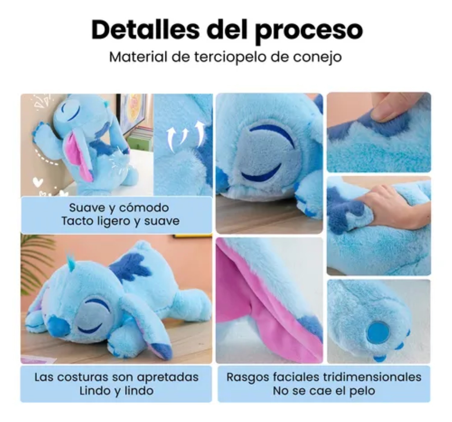 Stitch Peluche Almohada 40cm Azul Rey image number null
