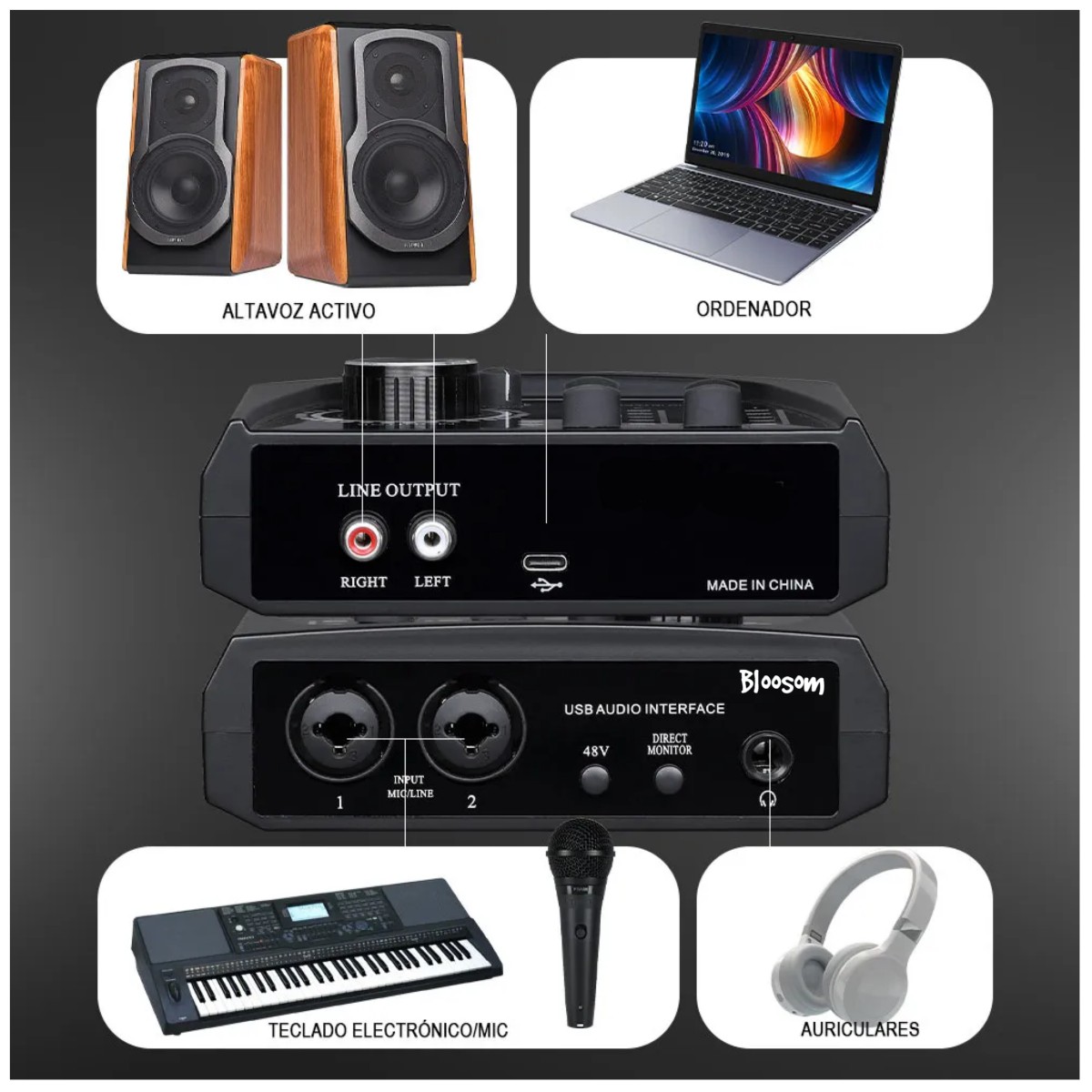 Mezclador De Sonido Usb De 22m Negro image number null
