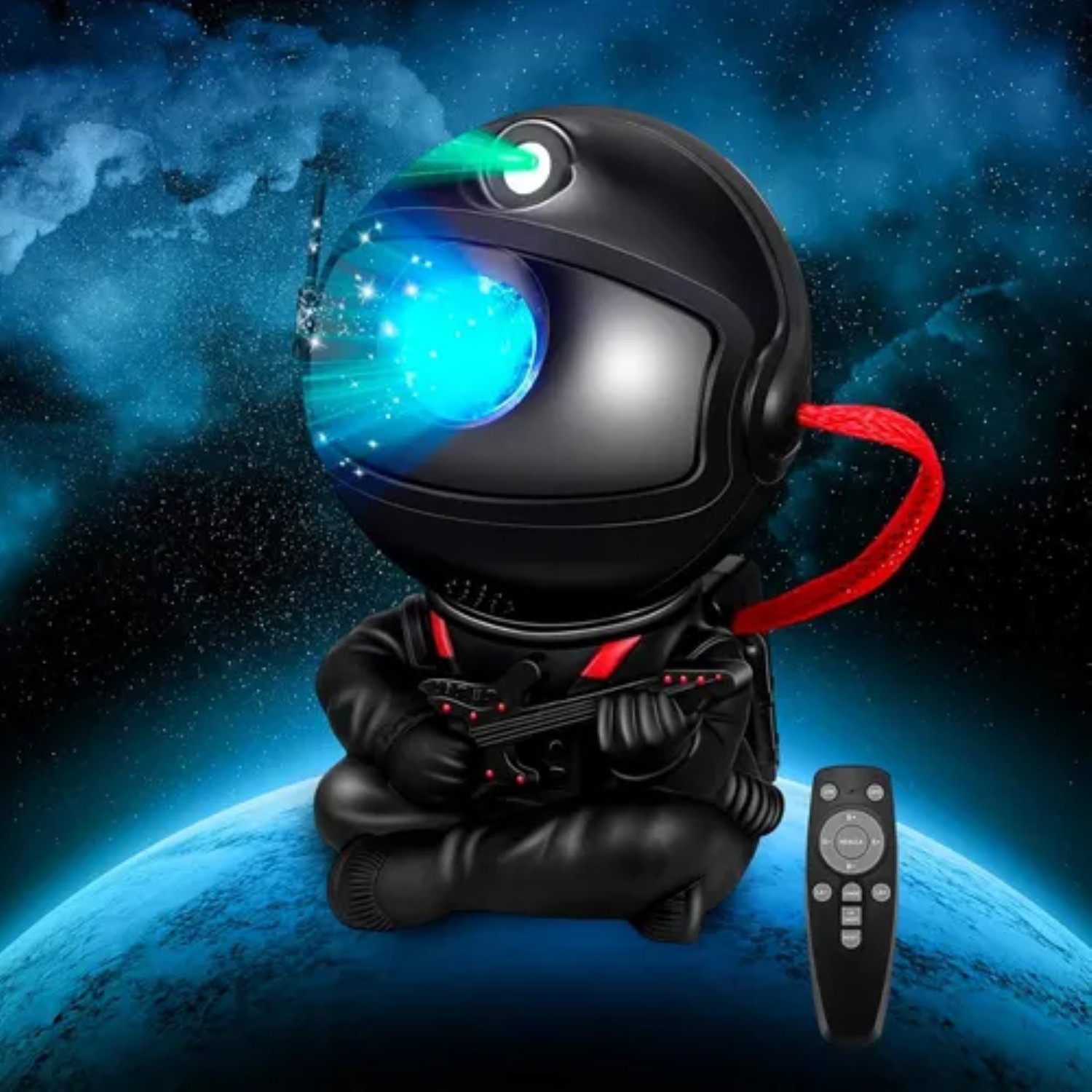 L&aacute;mpara Proyectora De Estrella Astronauta negra image number null