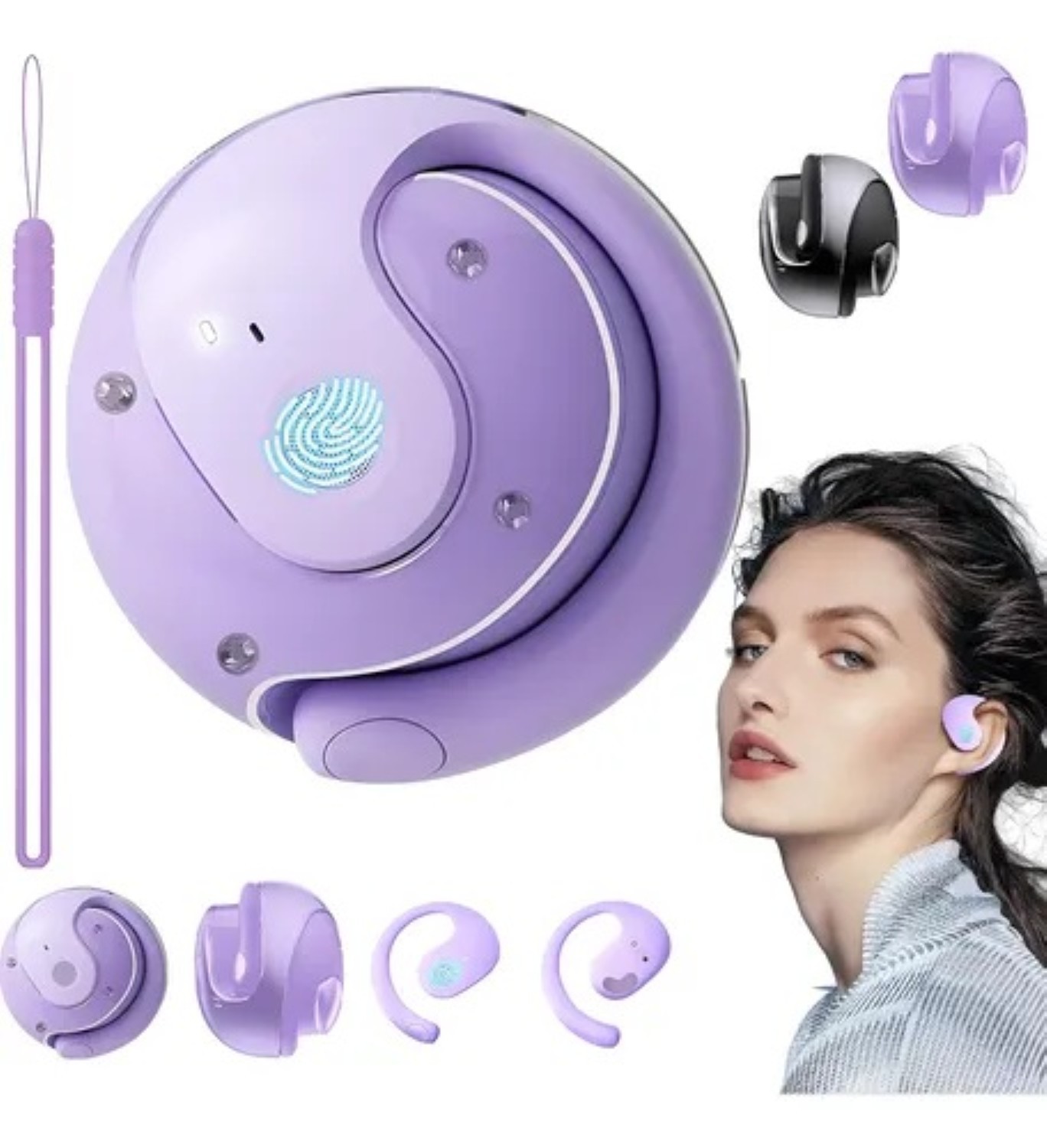 Aud&iacute;fonos Bluetooth Auriculares Inal&aacute;mbricos Manos Libres Morado image number null