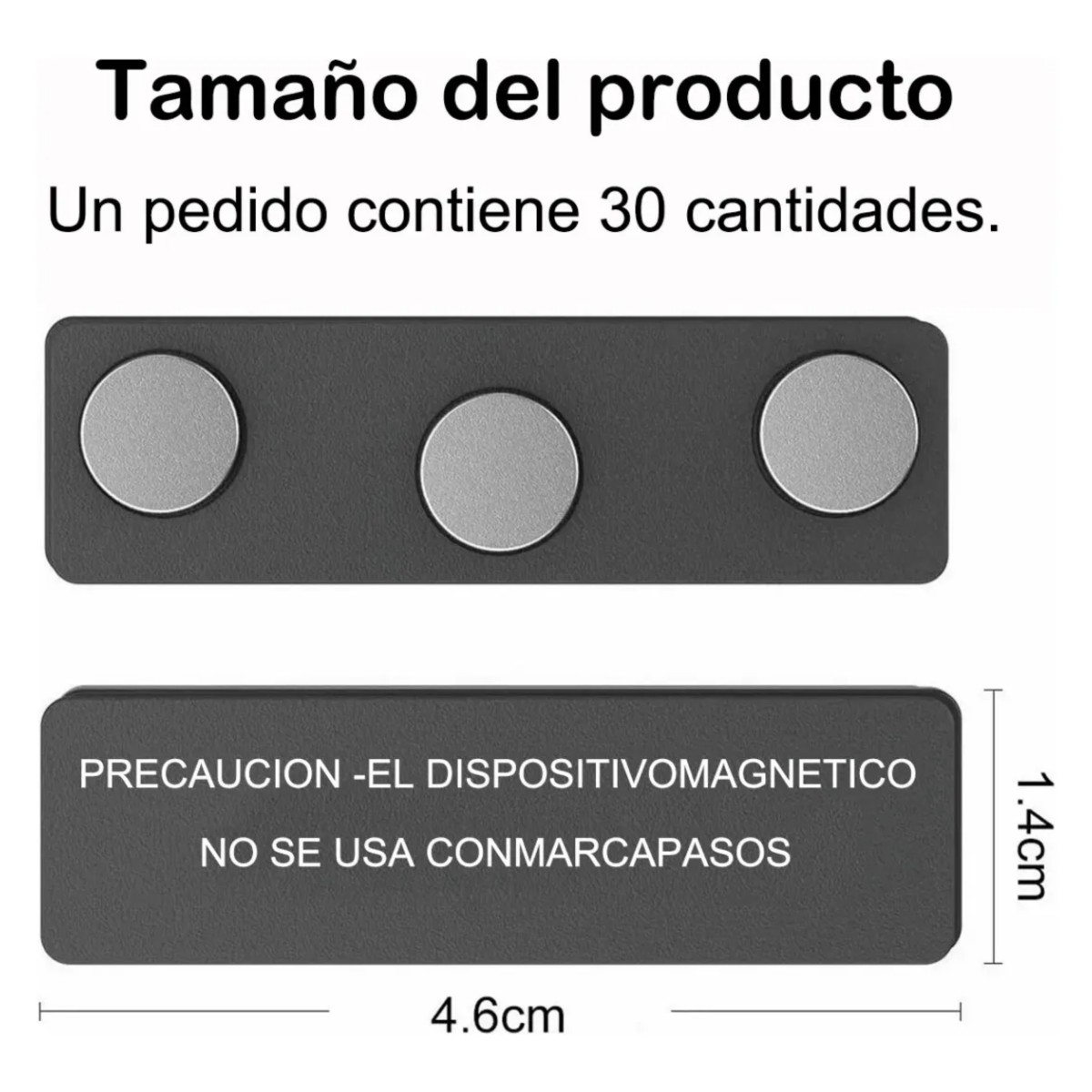 30 Porta Gafete Magn&eacute;tico Con 3 Imanes Pl&aacute;stico Insignia Negro image number null