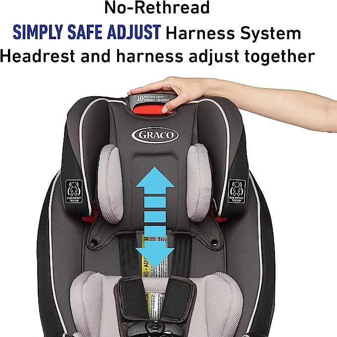 A Graco Slimfit - Asiento de coche 3 en 1, dise&ntilde;o delgado y c&oacute;modo, ahorra espacio en tu asiento trasero, Darcie. image number null