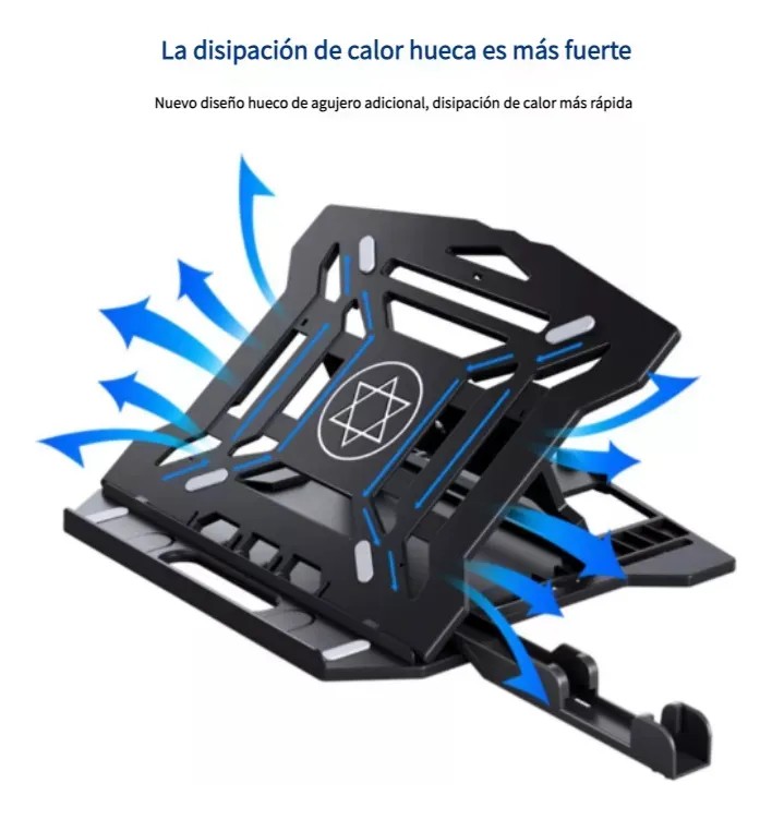 Base Soporte para Laptop Computadora y Telefono Celular Portatil Plegable Ajustable y Ergonomica Color Blanco image number null