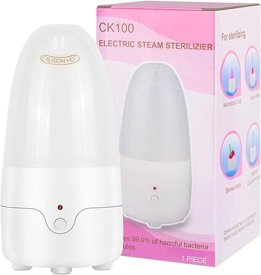 A Esterilizador de Copa Menstrual - Pesoo Limpiador de Copa Menstrual para Todas las Copas de Menstruaci&oacute;n Esterilizaci&oacute;n por Vapor a Alta Temperatura M&aacute;quina de Esterilizaci&oacute;n de 3 Minutos Eliminar el 99.9% de Bacterias y Virus. image number null