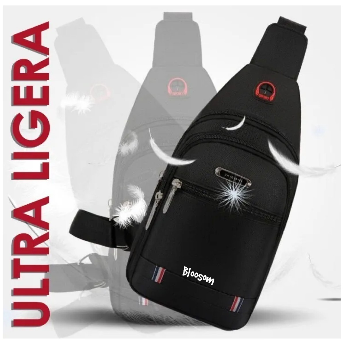 Pechera Mariconera Impermeable Mochila Cruzada Casual Band G Caf&eacute; image number null