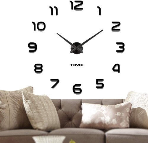 Reloj De Pared Digital 3d Moderno Y Grande De 110 cm Negro. image number null