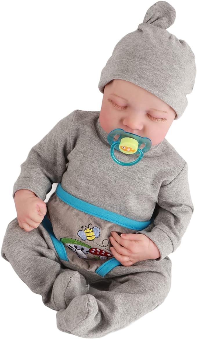 A Mu&ntilde;eca Reborn de 19 Pulgadas, beb&eacute; Reci&eacute;n Nacido de Simulaci&oacute;n con Cuerpo de Silicona Suave, Caracter&iacute;sticas Realistas, Regalos Ideales para Ni&ntilde;os, Ba&ntilde;able (a). image number null