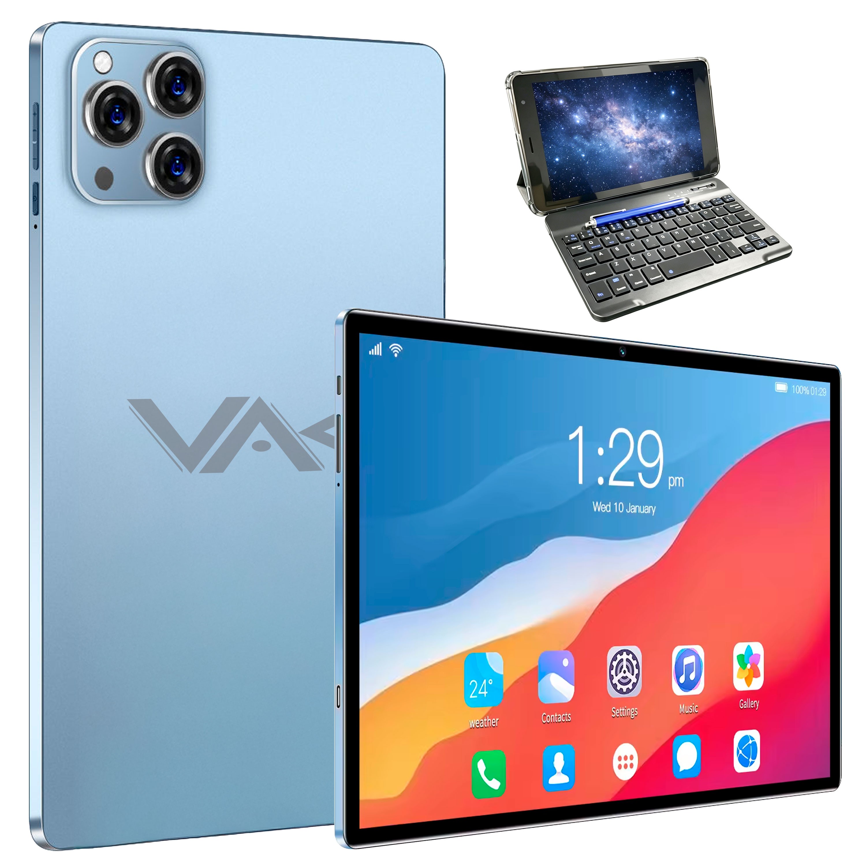 Vak Tablet 73x 8' Hd 8 Core Teclado 2 Camaras Android Wifi -Azul image number null