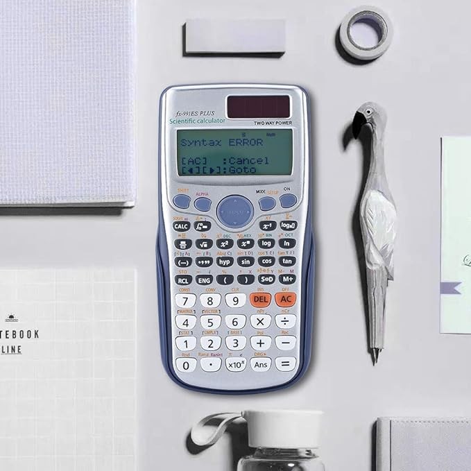 A ciciglow Calculadora Cient&iacute;fica Port&aacute;til con Funciones 417, Pantalla S&iacute;ncrona de Libros de Texto para Estudiantes y Trabajadores de Oficina, Material Duradero - Negro. image number null