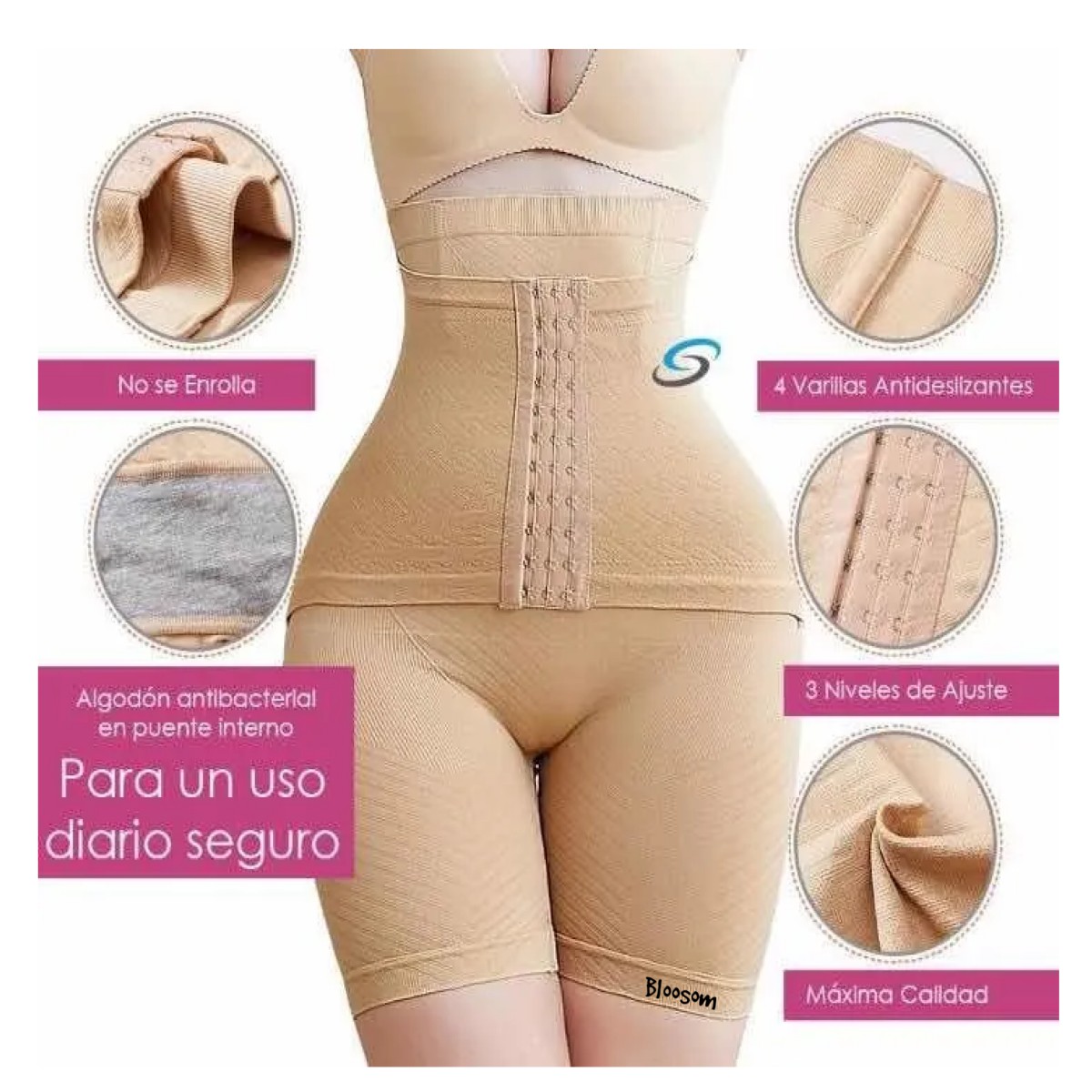 Panty Faja Short Reductora Moldeadora Doble Compresi&oacute;n Nude 3XL image number null