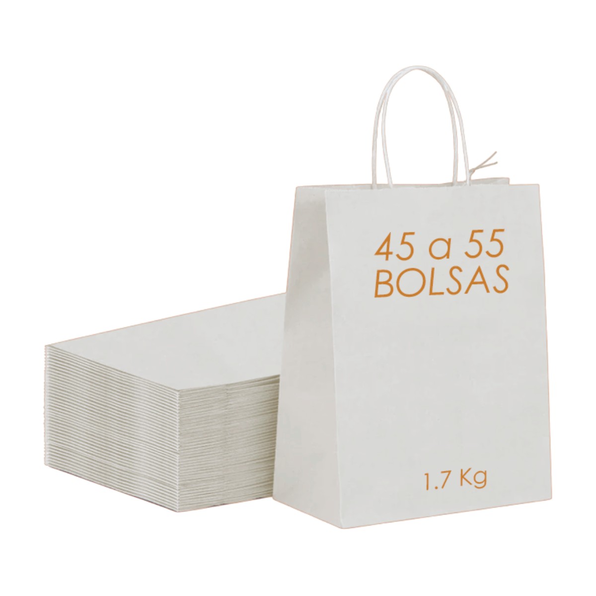 Kit de 45 a 55 Bolsas de Papel Kraft Blanco, Bluelander image number null