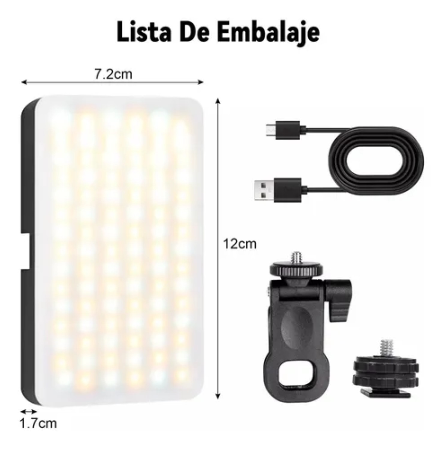 L&aacute;mpara De Tel&eacute;fonos C&aacute;mara Luz Rgb Para Celular Recargable image number null