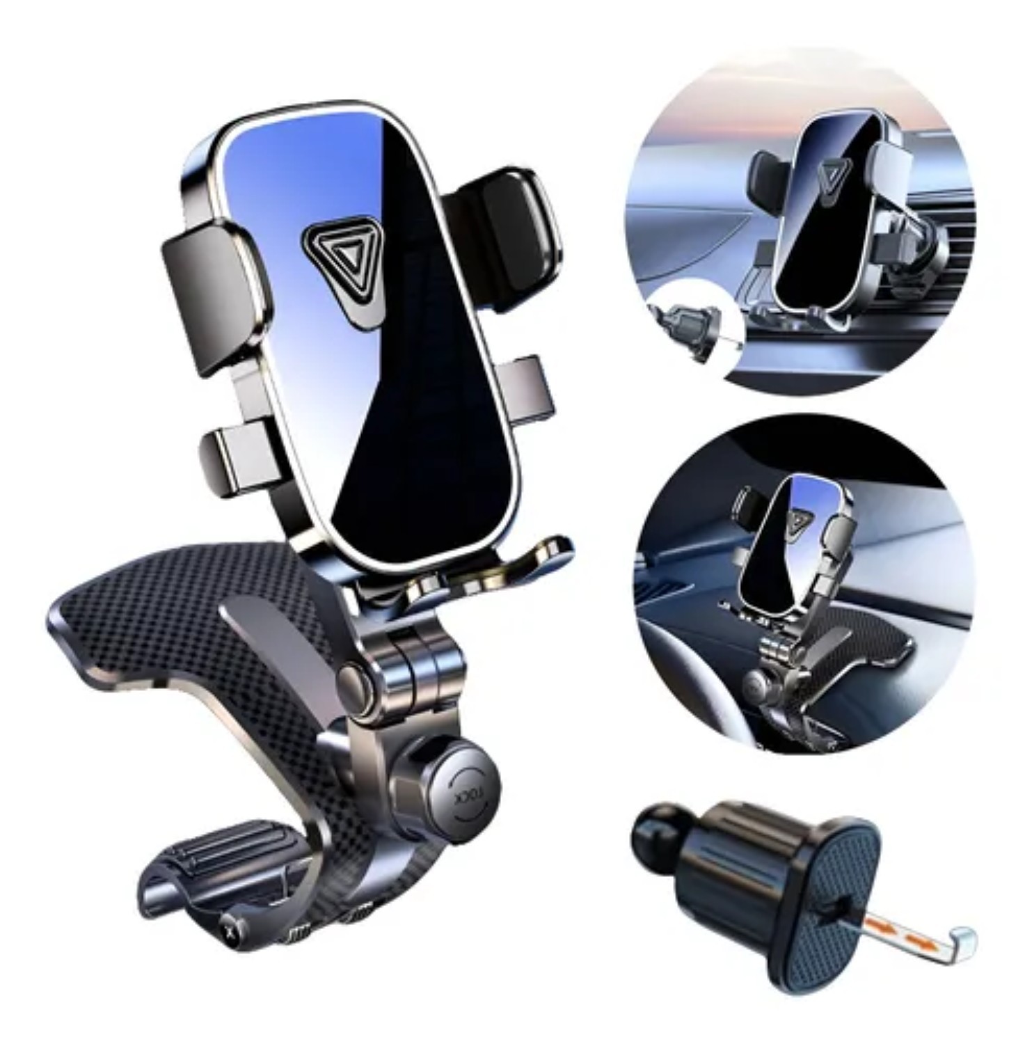 Soporte Para Celular Coche,porta Celular Carro 3en1 Estable negro image number null