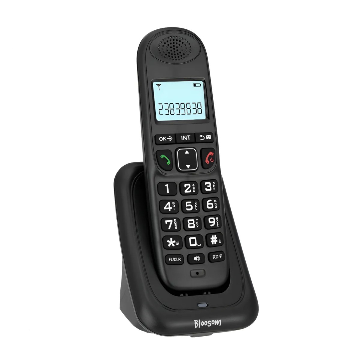 Tel&eacute;fono Inal&aacute;mbrico De Mano Con Lcd Pantalla Digital, Negro image number null