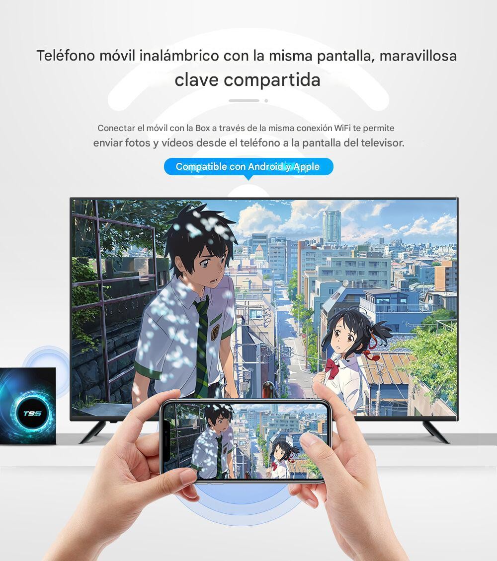 Smart TV inteligente box Android 14 6K HD 4GB 32GB Wifi reproductor multimedia pantalla image number null