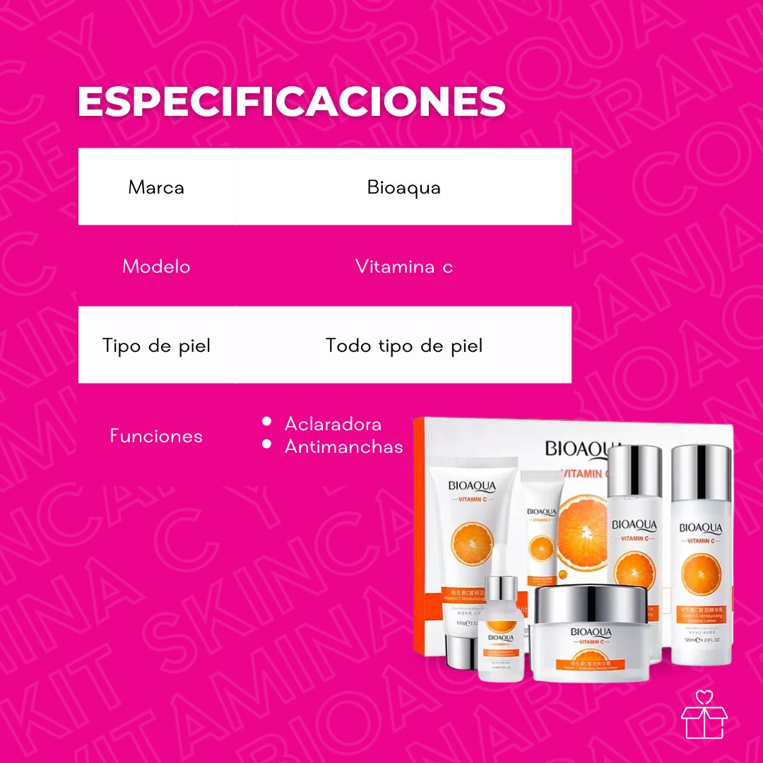 Kit Skincare Bioaqua Con Vitamina C Y Extracto De Naranja image number null