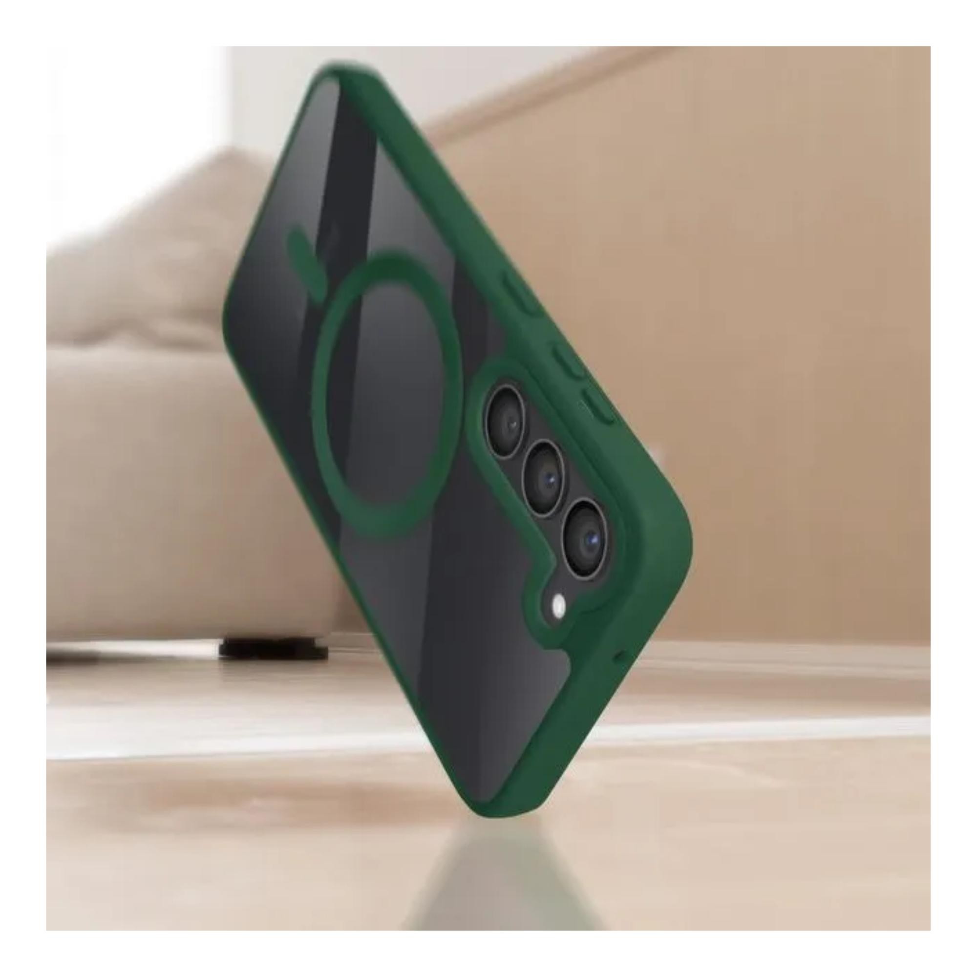 Funda Transparente Case Color Verde Para Samsung Galaxy Compatible Con Magsafe Protecci&oacute;n Elegante Y Funcional image number null