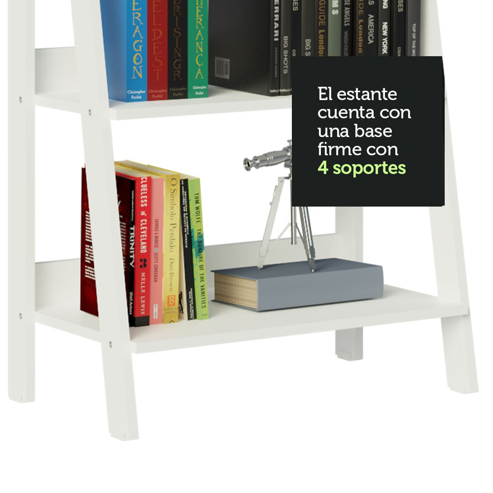 Mueble Biblioteca Librero Madesa Con 4 Niveles Blanco 2 image number null