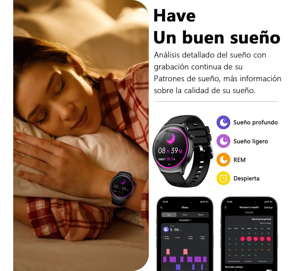 Reloj Inteligente Hombre Mujer Smartwatch Llamadas Watch4 image number null