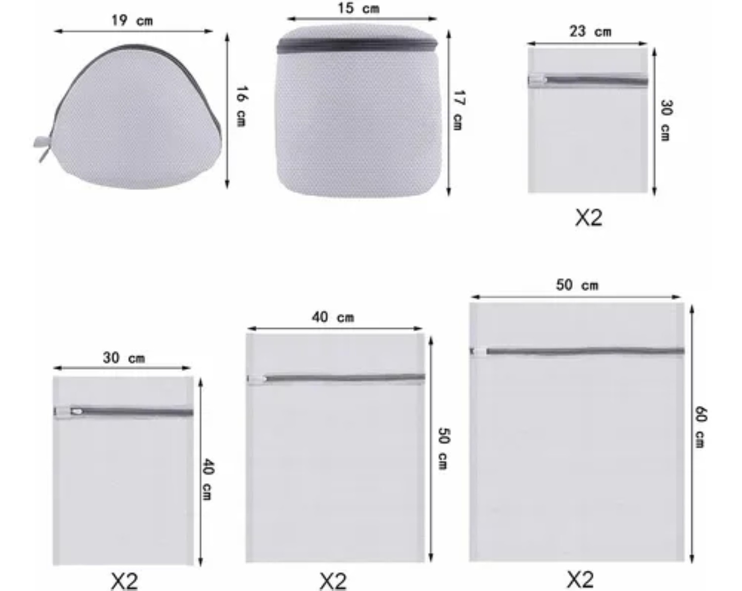 Set De 10 Malla Bolsas De Lavander&iacute;a Para Lavadora Para Ropa blanca image number null