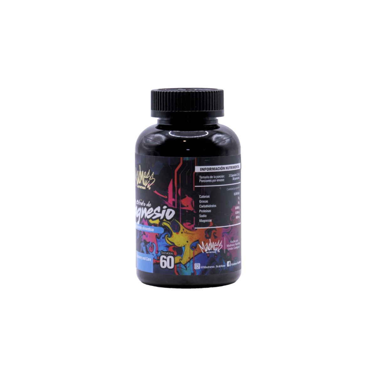 Citrato De Magnesio Madness 300g En Polvo Sabor Fresa Fit image number null