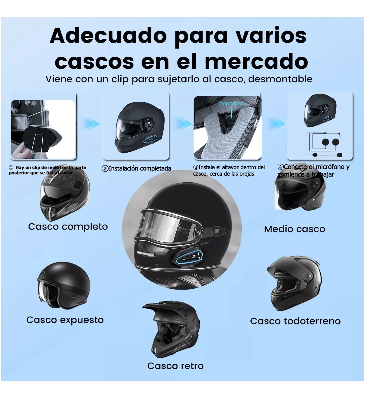 Aud&iacute;fonos Para Casco De Motos Malubero Bluetooth5.0 Impermeables Ip67 image number null