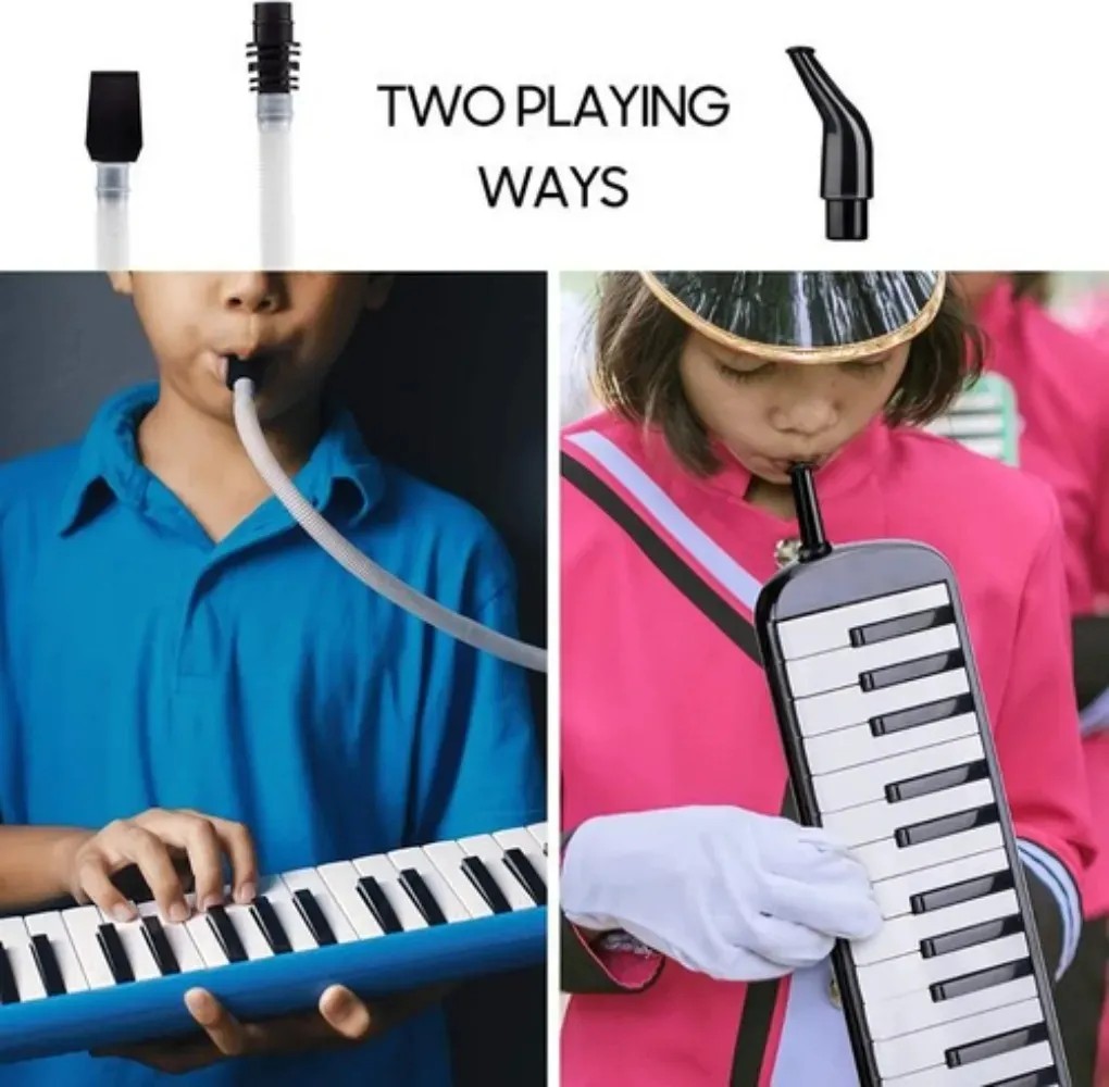 Melodica Portatil 32 Teclas Teclado Piano para Ni&ntilde;os Peque&ntilde;os con Boquilla y Estuche Color Azul image number null