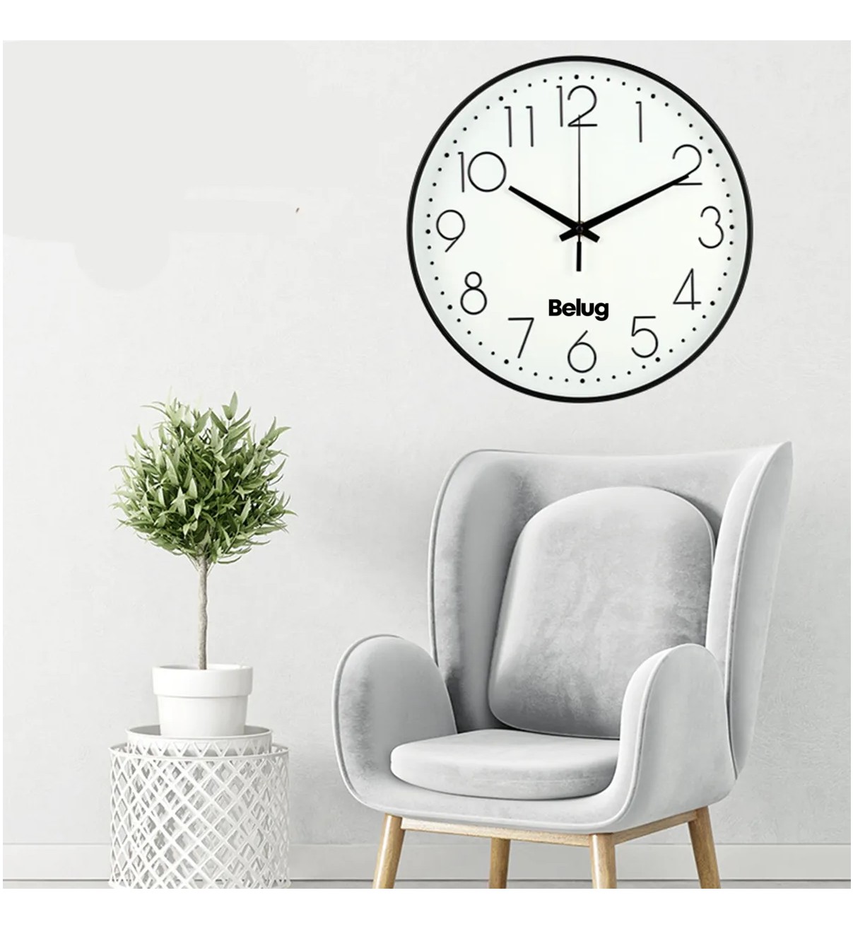 Reloj De Pared Digital Grande Belug Moderno Y Silencioso 20 Cm image number null