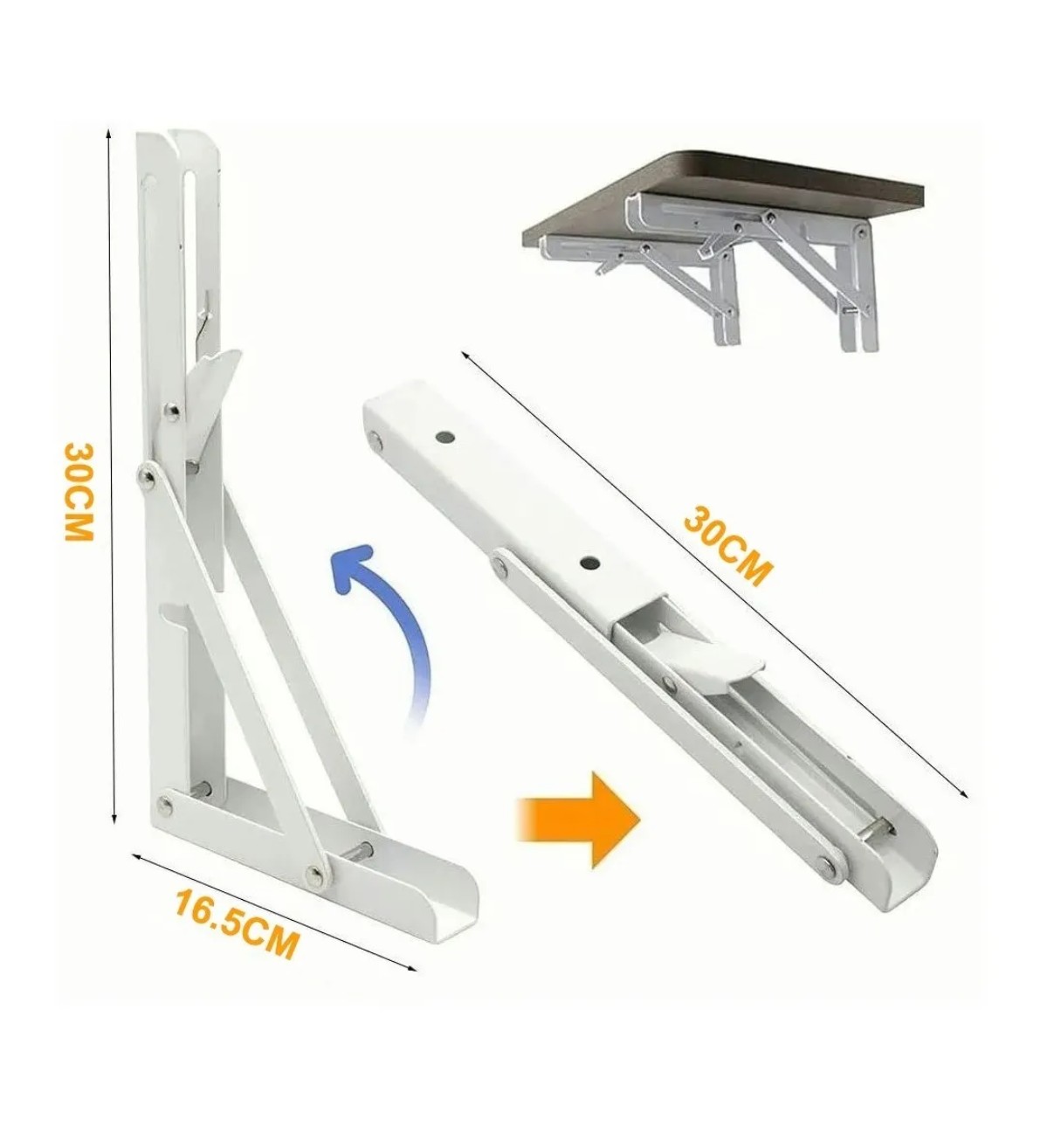 Soporte M&eacute;nsula Brazo P/repisa Belug Abatible Plegable Par Blanco image number null