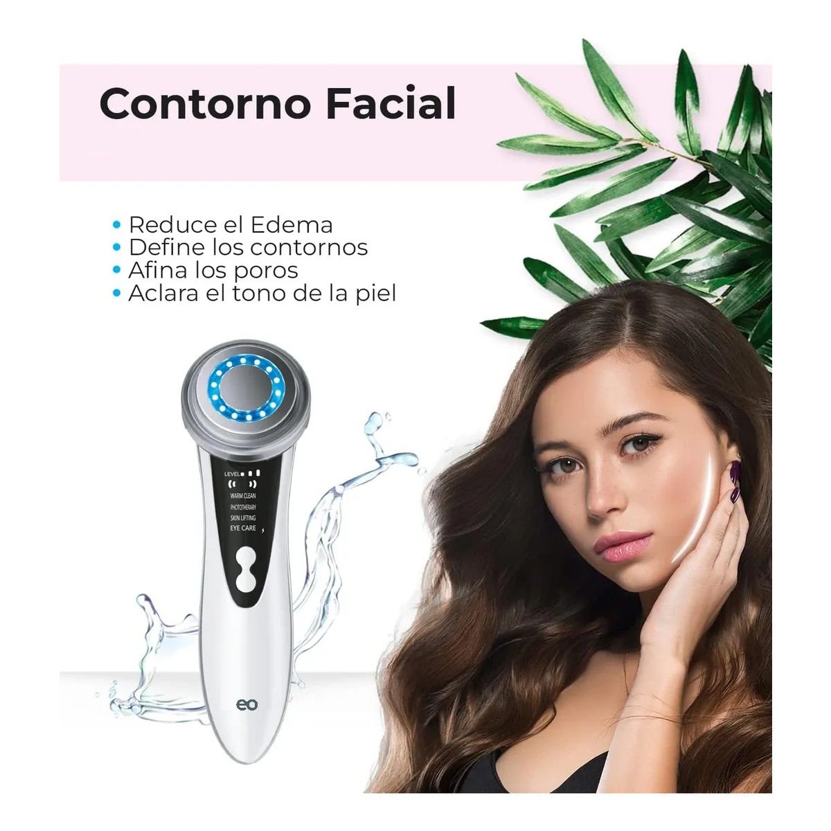 Masajeador Facial Fototerapia De Luz Roja y Azul Calor T&eacute;rmico image number null
