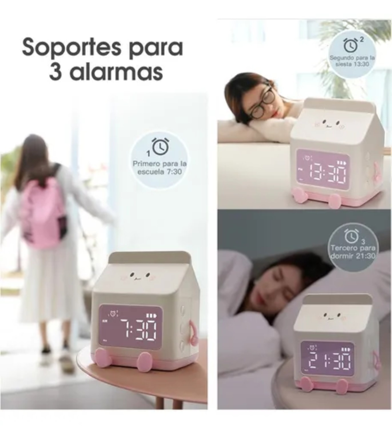 Reloj Despertador Digital Con Temporizador Y Alarmas Verde image number null