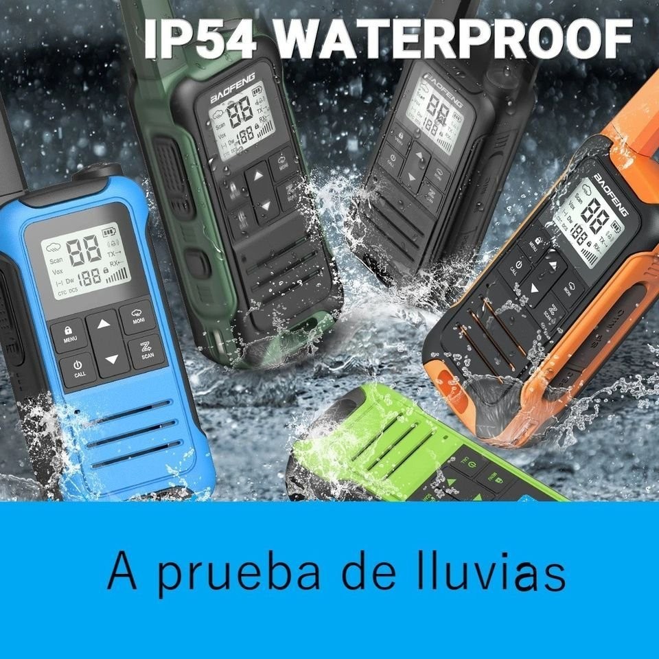 Walkie talkie Radio azul bidireccional tipo C recargable viaje Camping antena juego seguridad image number null