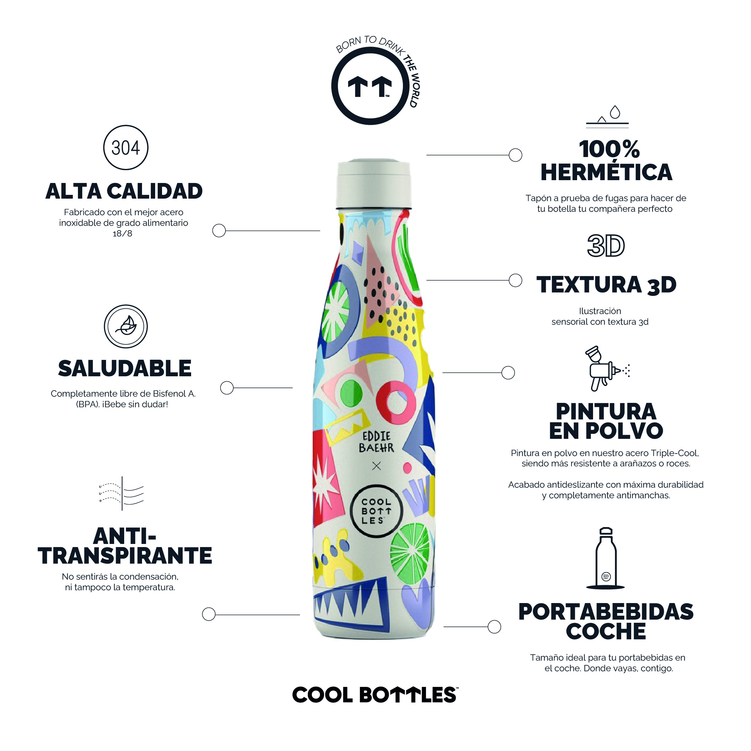 Cool Bottles Botella Termo Electric Garden 500ml by Eddie Baehr image number null