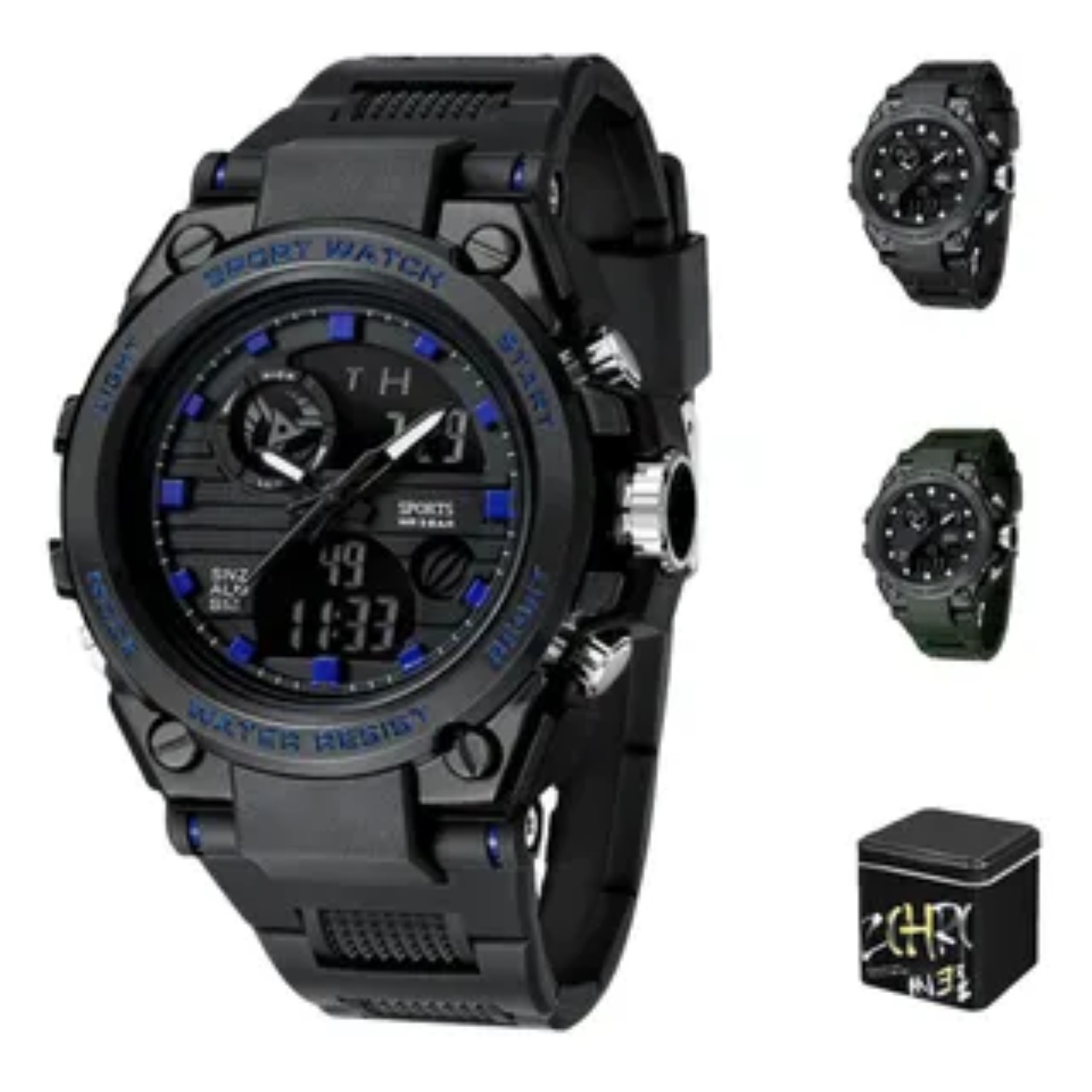 Reloj De Hombre Digital Analogo Deportivo Impermeable negro image number null