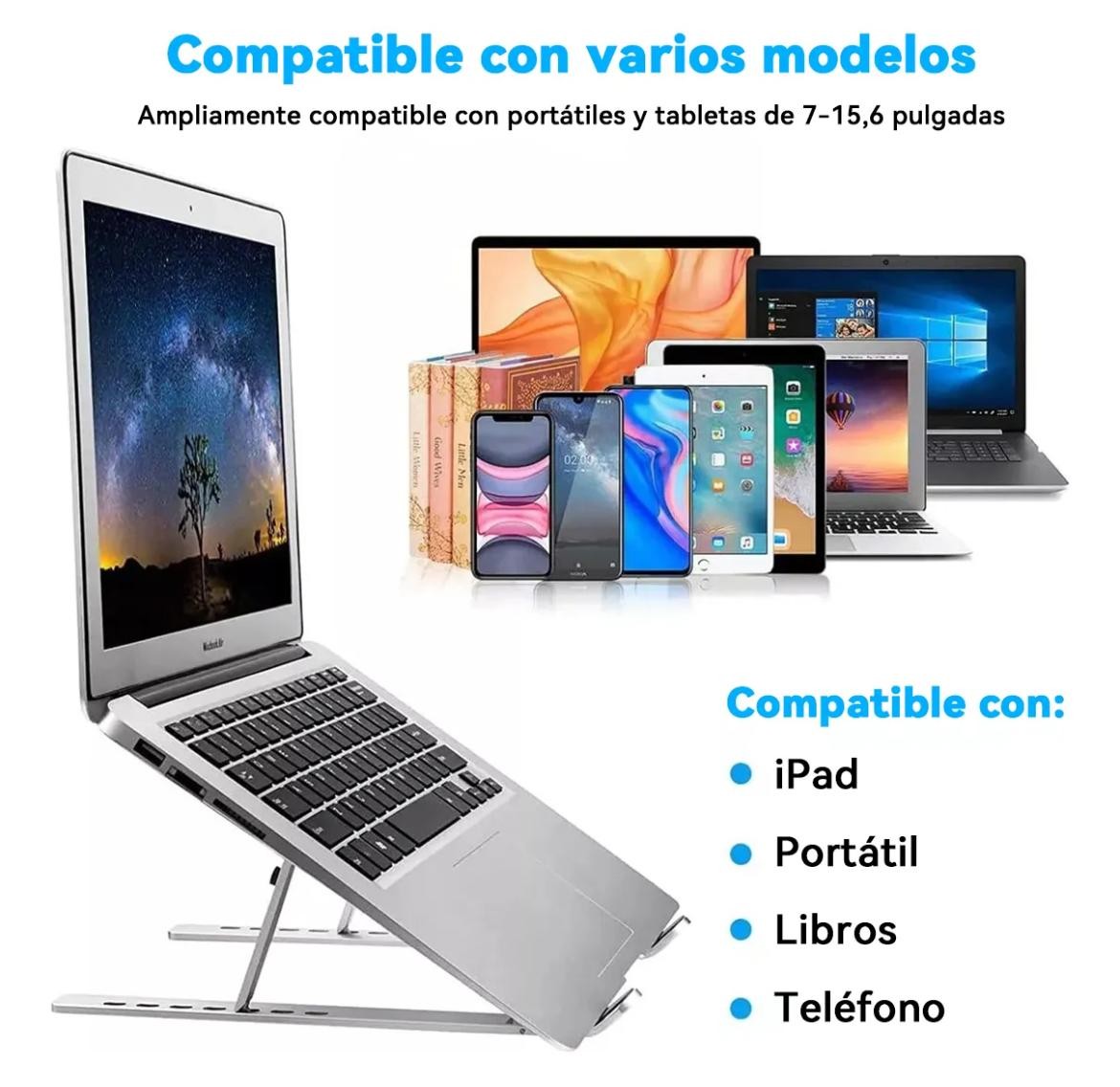 Soporte Ajustable para Laptop Port&aacute;til Plegable image number null