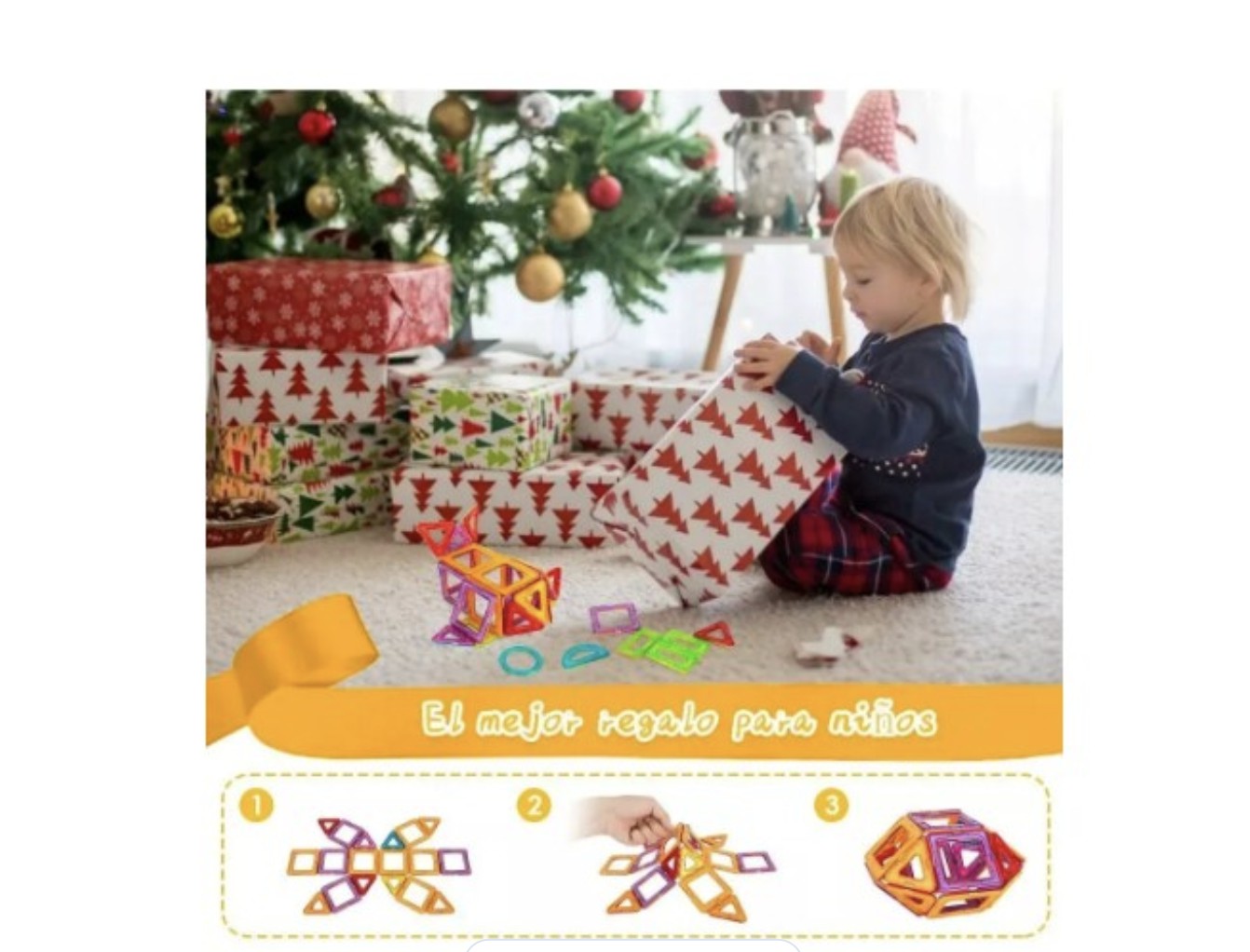 Bloques De Construcci&oacute;n Magn&eacute;ticos Juguetes 52 Pza Ni&ntilde;os Modelo Blanco image number null