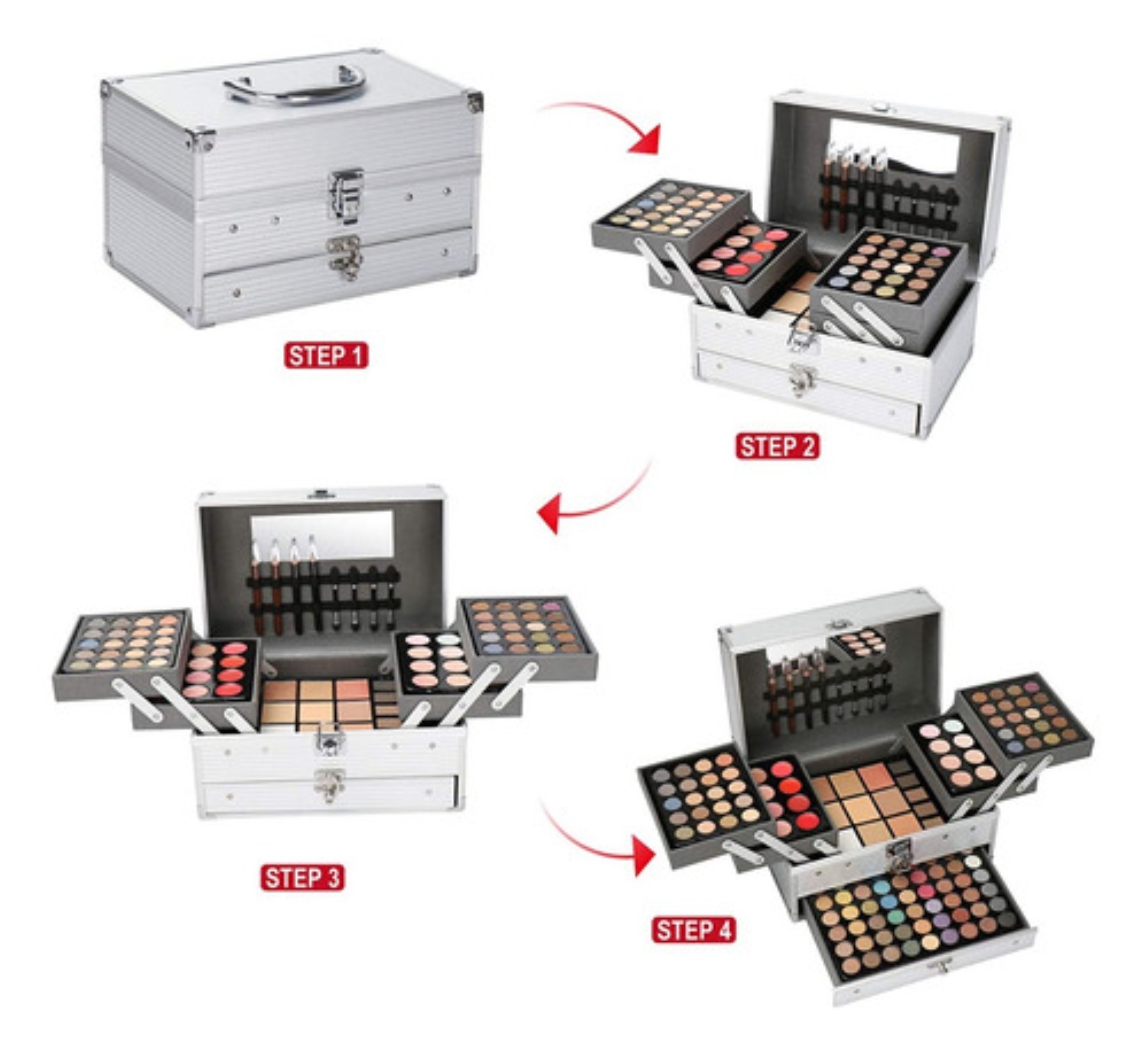Miss Rose 190 - Kit De Maquillaje Estuche Gris image number null
